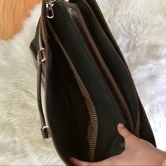 Brighton briefcase - black canvas leather - Picture 6 of 8